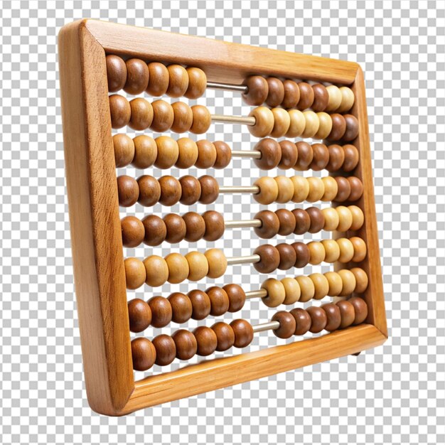 PSD old wooden abacus on white background