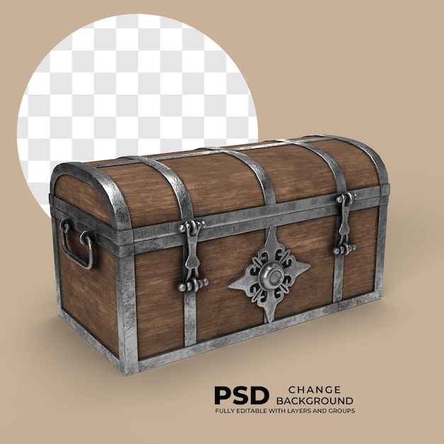 PSD old wooden chest psd