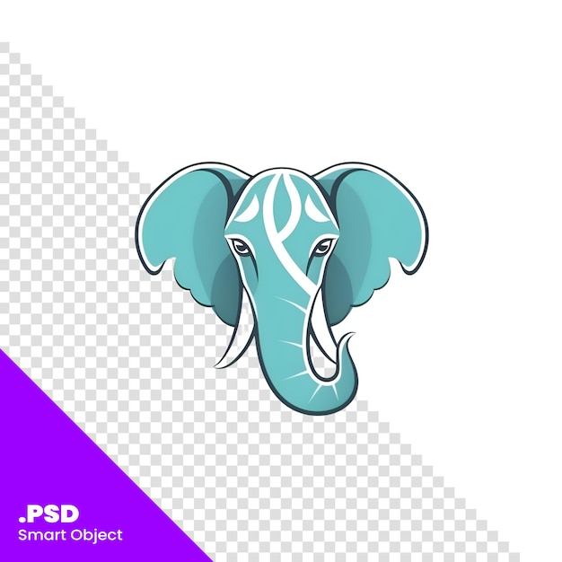 PSD olifant hoofd logo ontwerpsjabloon vectorillustratie voor uw bedrijf psd-sjabloon