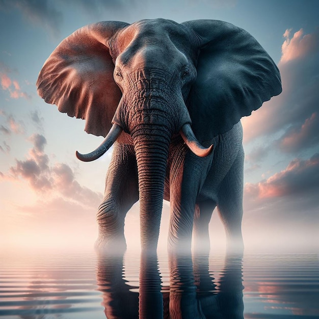PSD olifant png geïsoleerd op doorzichtige achtergrond loxodonta africana ivoor