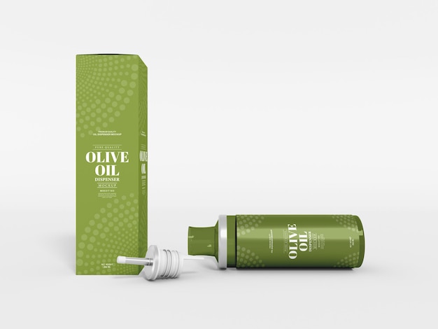 Olijfolie glazen dispenser fles mockup