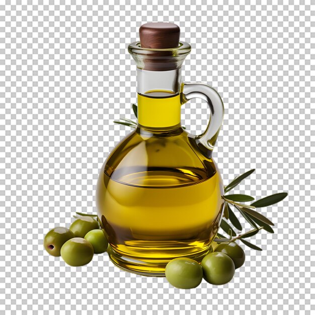 Olive oil bottle isolated on transparent background