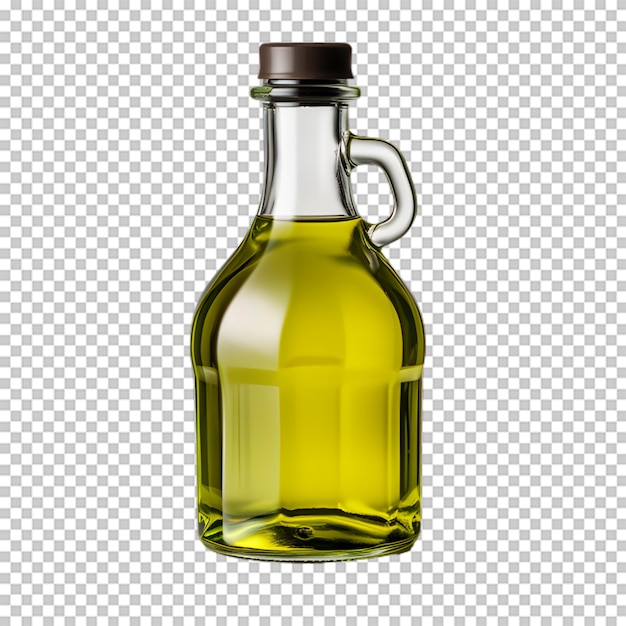 Bottiglia di olio d'oliva isolata su sfondo trasparente