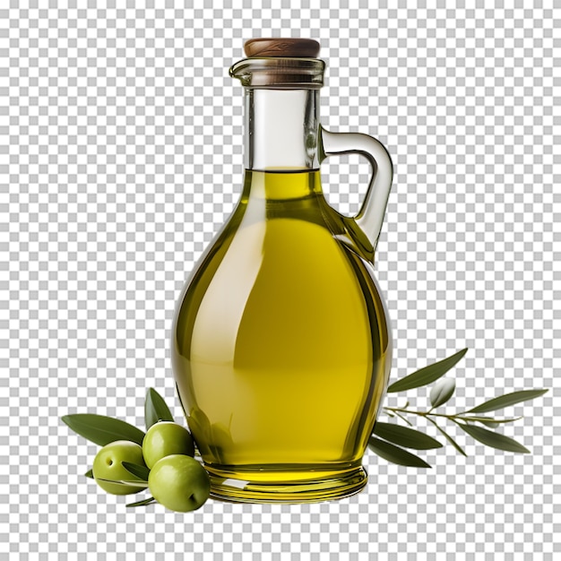 Olive oil bottle isolated on transparent background