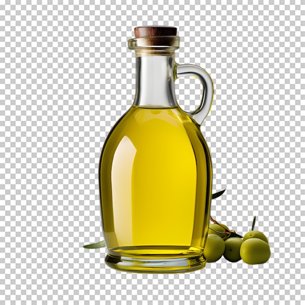 PSD olive oil bottle isolated on transparent background