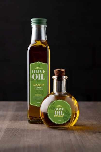 PSD olive oil bottle mockup design