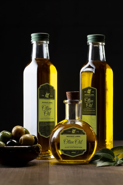 PSD olive oil bottle mockup design