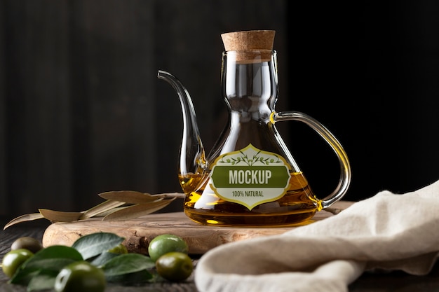 PSD olive oil bottle mockup design