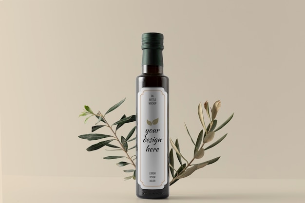 PSD bottiglia di olio d'oliva mockup