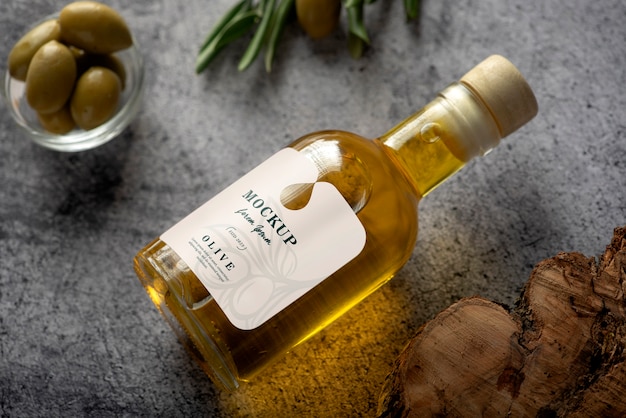 PSD olive oil bottle mockup