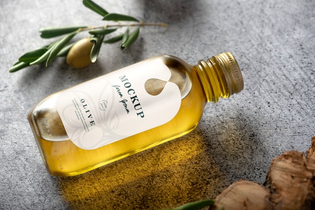 PSD olive oil bottle mockup