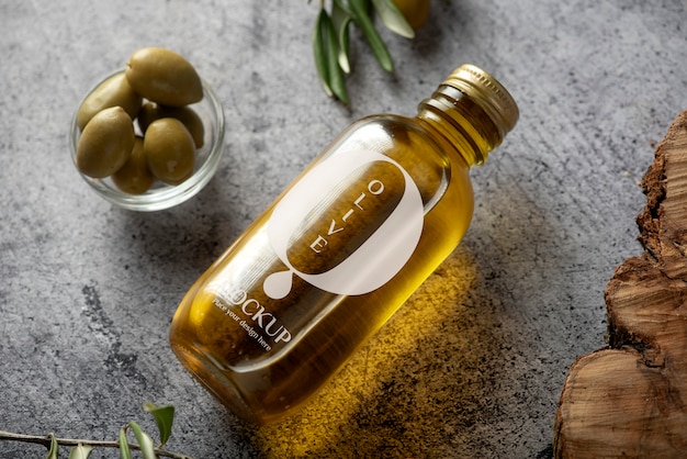 PSD olive oil bottle mockup