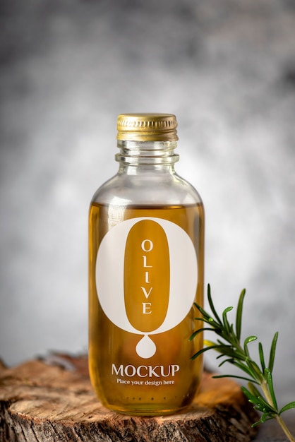 PSD olive oil bottle mockup