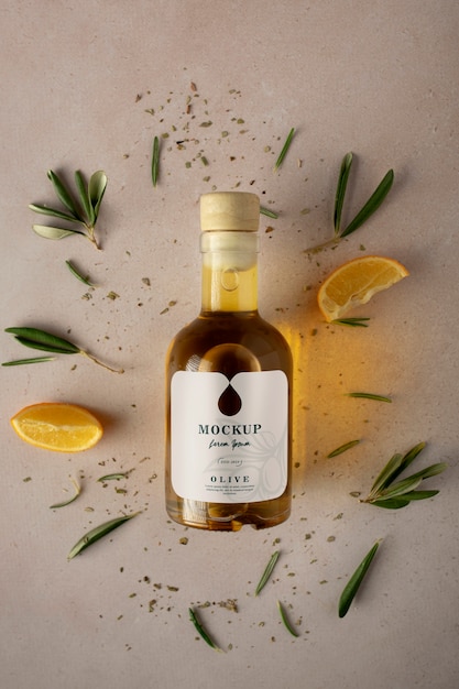 Olive oil bottle mockup