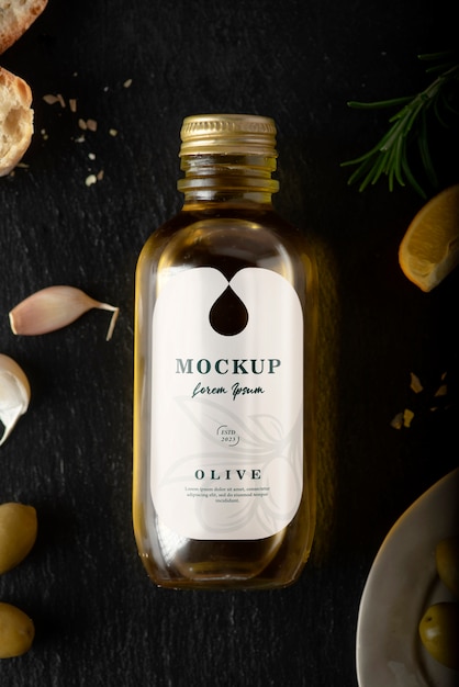 Olive oil bottle mockup