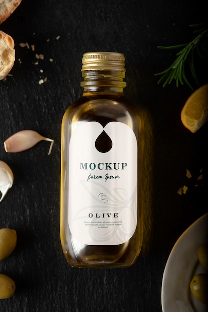 PSD olive oil bottle mockup