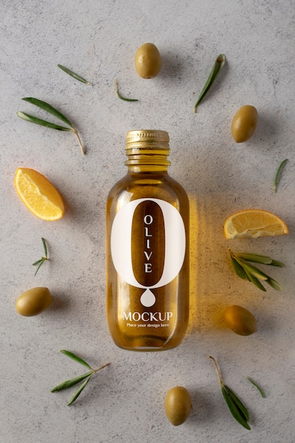 PSD bottiglia di olio d'oliva mockup