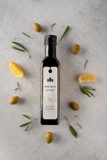 PSD olive oil bottle mockup