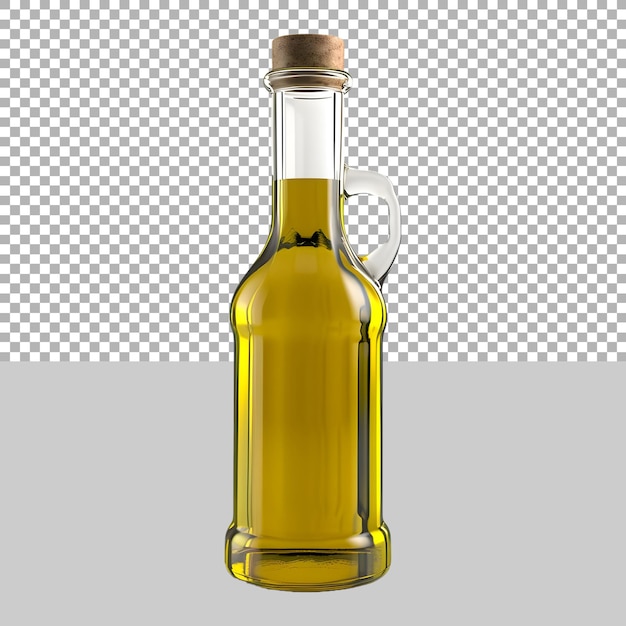 PSD Бутылка с оливковым маслом на прозрачном фоне