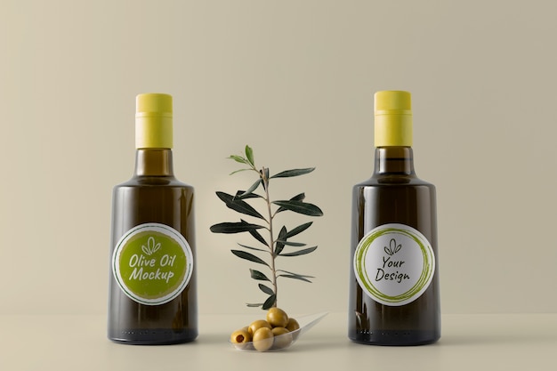 PSD mockup di bottiglie di olio d'oliva