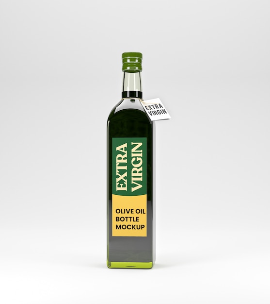 Olive oil glass bottle mockup