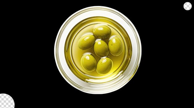 Olive oil in a glass bowl png transparent