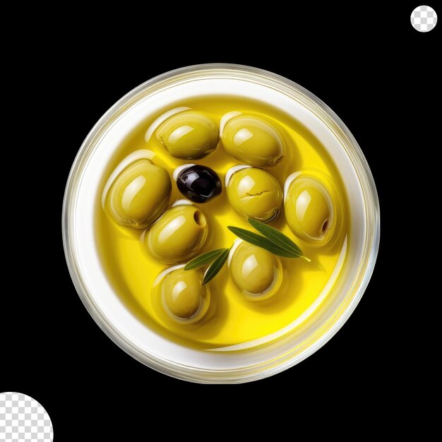 Olive oil in a glass bowl png transparent