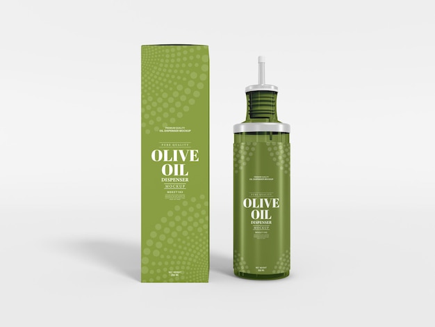 PSD olive oil glass dispender bottle mockup