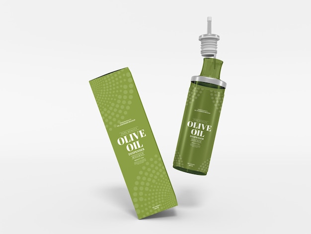 PSD olive oil glass dispender bottle mockup