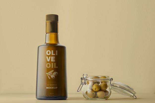 PSD olive oil mockup design