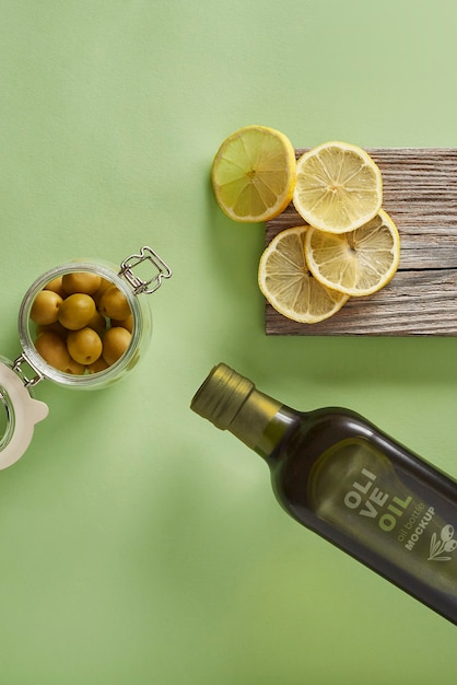 PSD olive oil mockup design