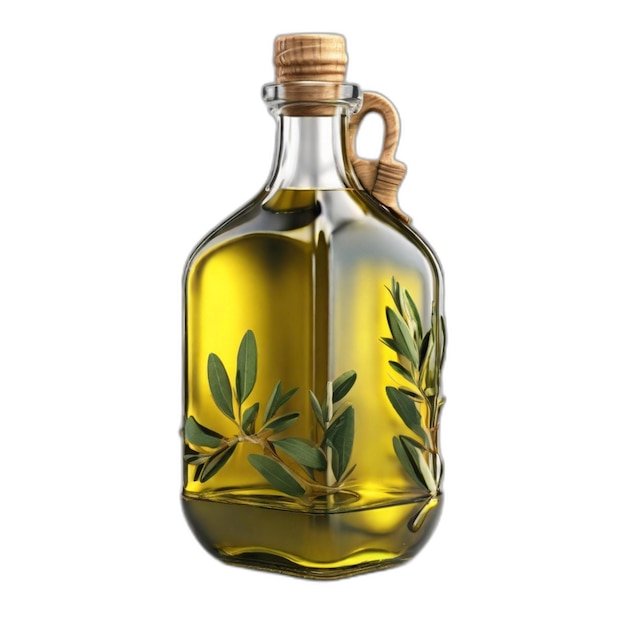 Olio d'oliva psd su sfondo bianco