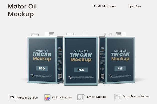 PSD olive oil tin can mockup premium psd