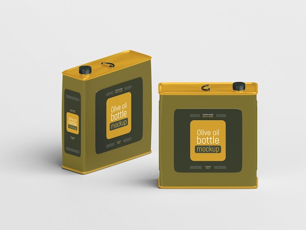 Olive oil tin can mockup