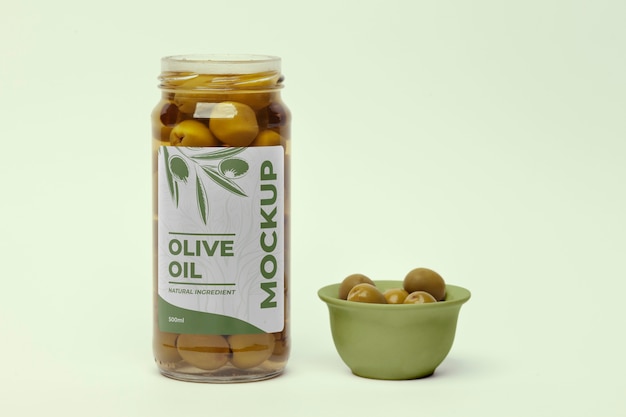 PSD olive packaging mockup design