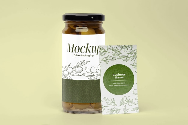 PSD olive packaging mockup design