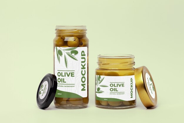 PSD olive packaging mockup design