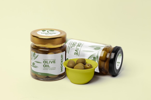 PSD olive packaging mockup design