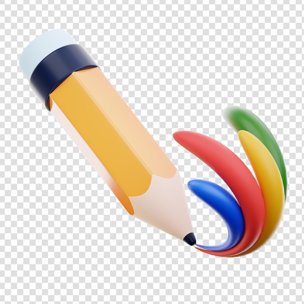 Ołówek renderowania 3d elementu projektu graficznego