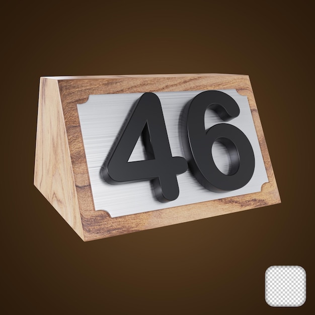 olympia wooden table number 46 signs 3d illustration