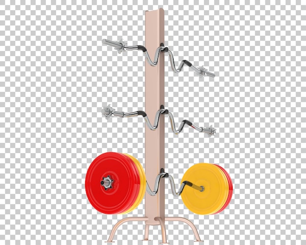 PSD olympische halter op rek op transparante achtergrond 3d-rendering illustratie