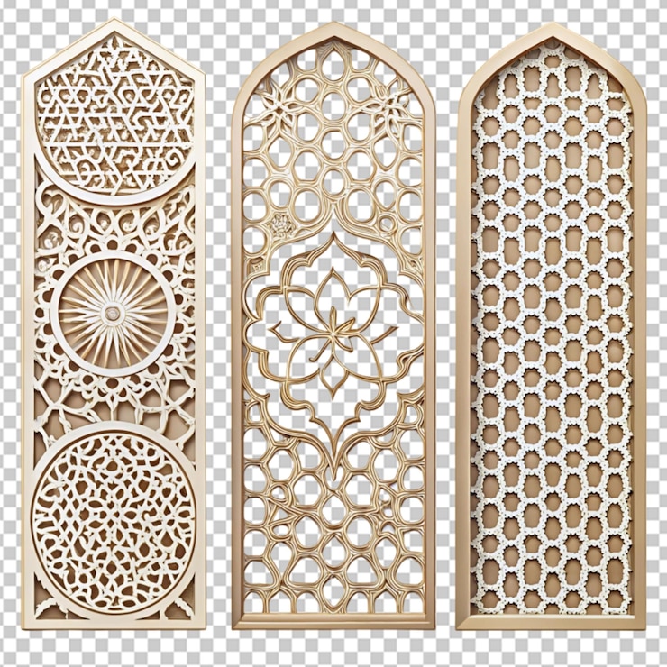 PSD om jali design om cnc cut jali corian jali on transparent background