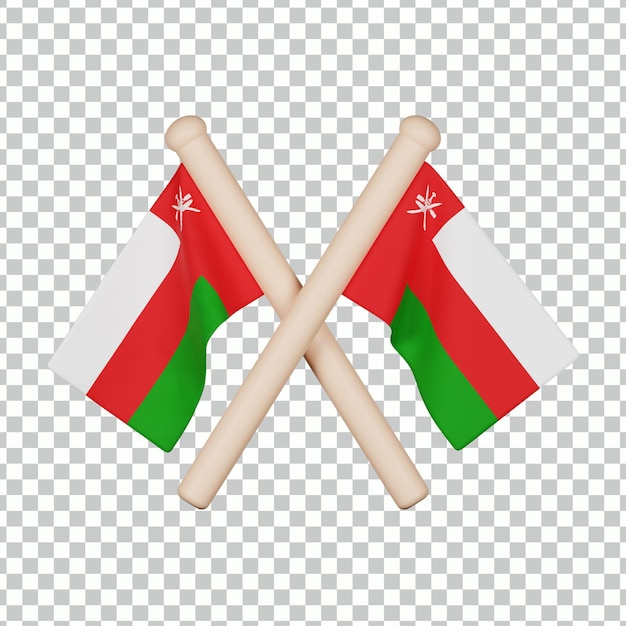 PSD oman flag 3d icon