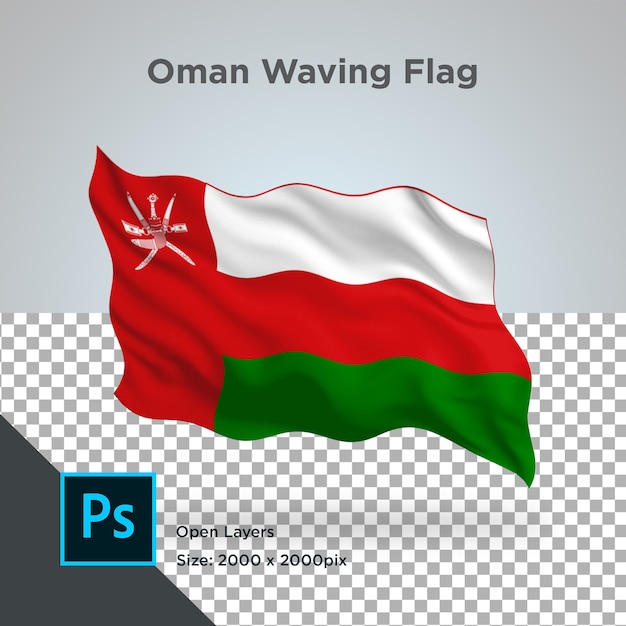 PSD oman flag wave design trasparente