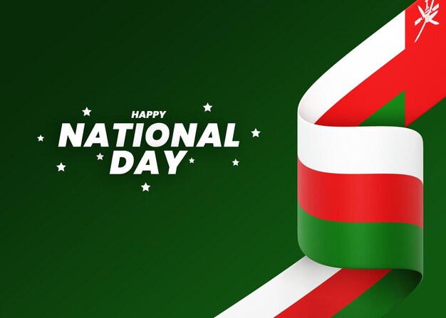 Oman flaga projekt narodowy dzień niepodległości baner edytowalny tekst i tło