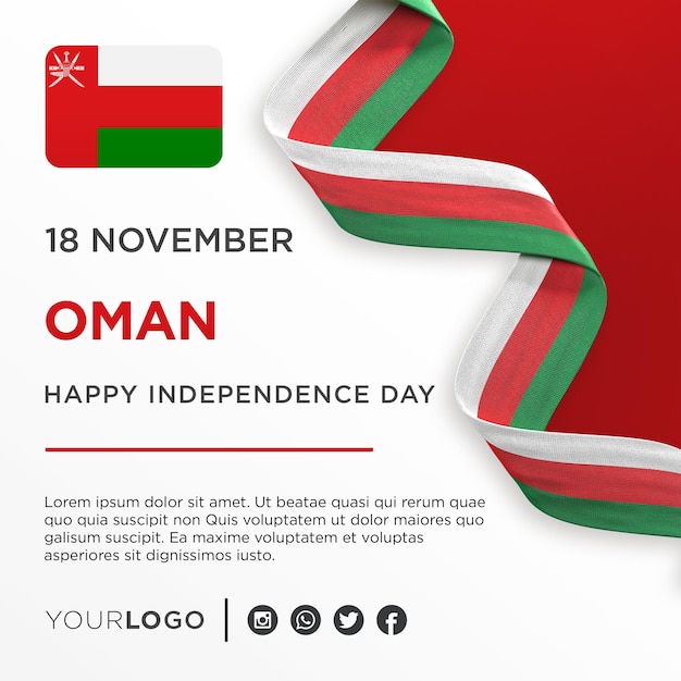 Oman national independence day celebration banner national anniversary social media post template