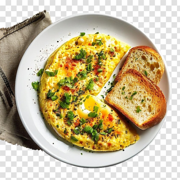 PSD omelet and on transparent background