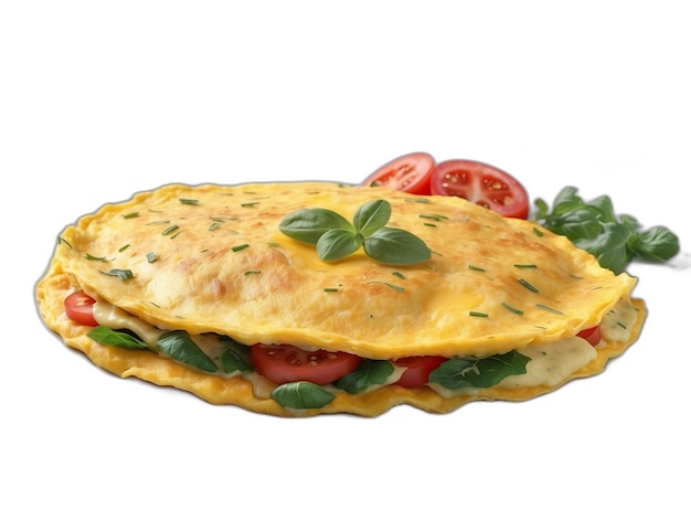 Omelette psd on a white background