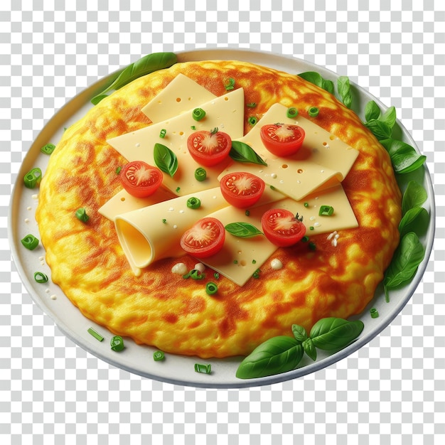 PSD omelette con uno sfondo trasparente di formaggio.