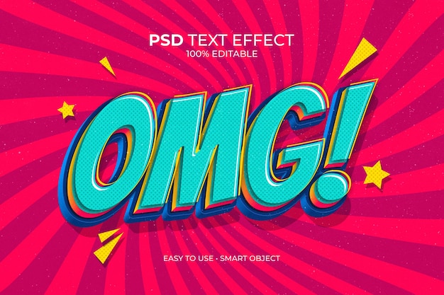 PSD omg comic pop art text effect